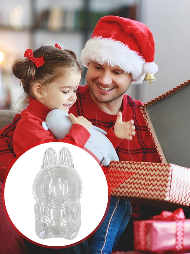 Cubierta Protectora Transparente para Labubu (Display Cover) con Orejas | Compatible Pop Mart V1-V2