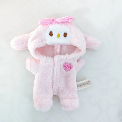 Onesie Conejito Suave para Labubu 17 cm V1/V2 – Ropa de Muñeco Mini, Pijama Kawaii Accesorio Fan-Made