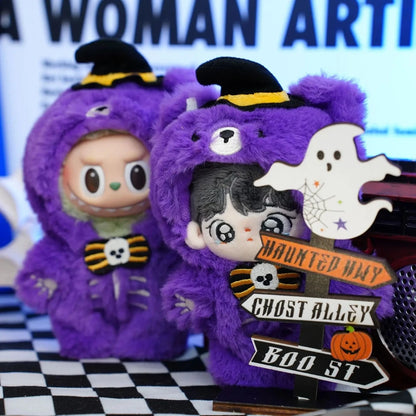Halloween Outfits para Labubu (17 cm) | Disfraces de Calabaza y Bruja | Ropa Kawaii Fan-Made Compatible Pop Mart